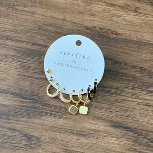 Anthropologie 14k gold plated earring set